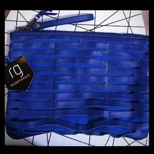 Romygold slash large leather clutch/wristlet NWT